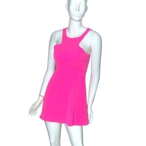 NBD Revolve Barbiecore high neck‎ cut out mini dress neon pink halter small